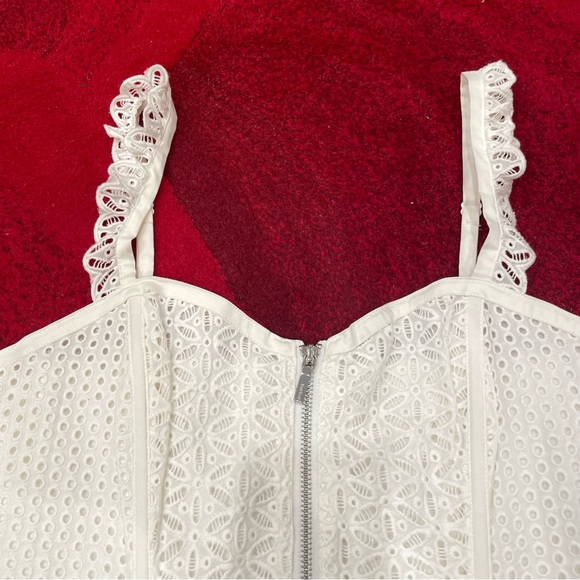 BEBE White Corset Top Size Small Eyelet Design y2k - Picture 2 of 7